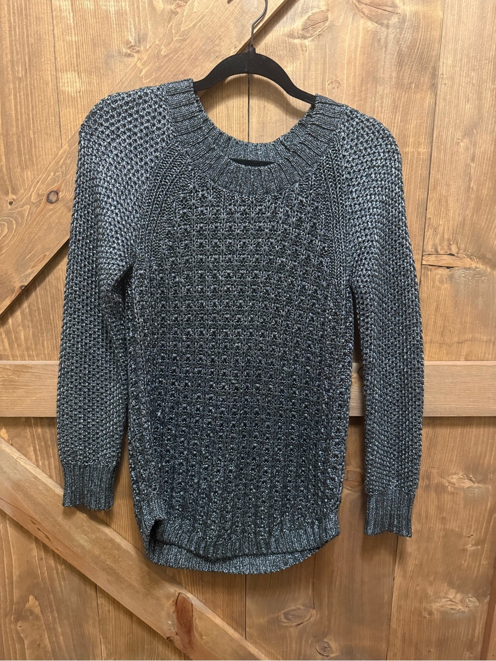 Calvin Klein Jeans Charcoal Gray Textured Crewneck Sweater